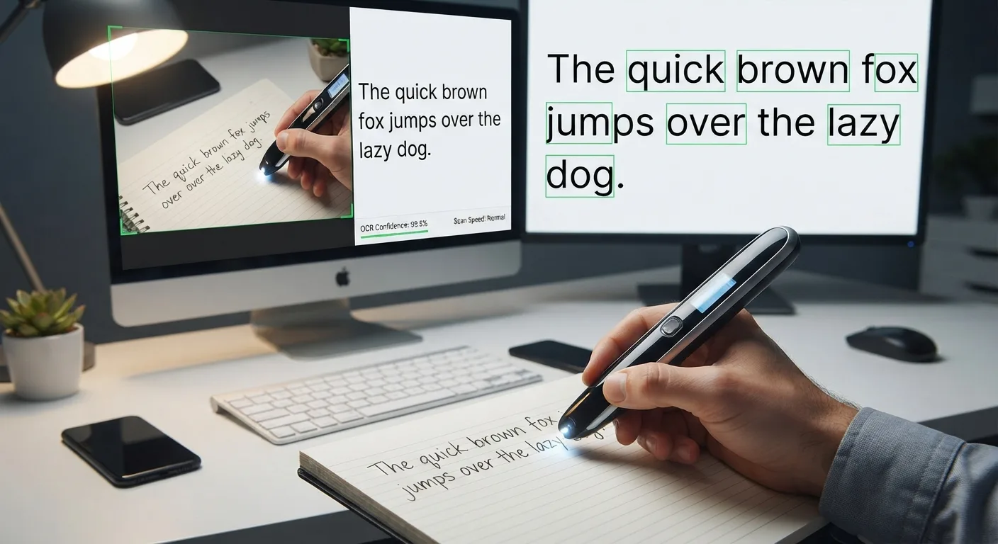 A reading pen giving live word-by-word support while reading
