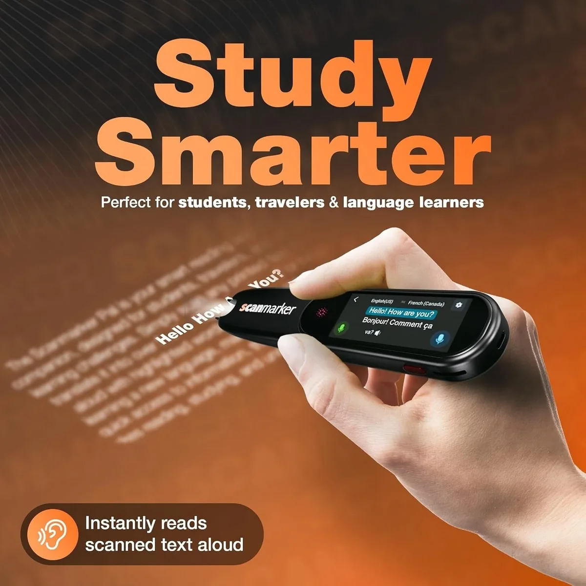 Scanmarker reading and translating scanned text